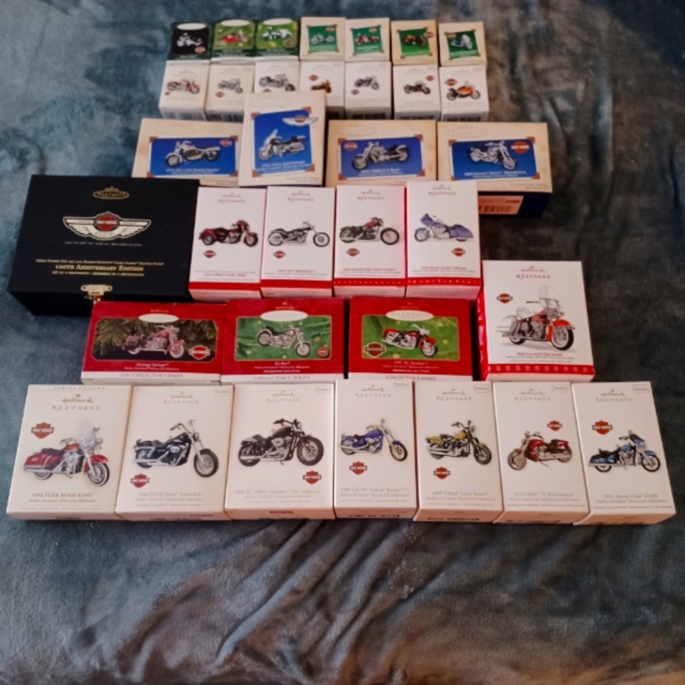 Lot (34) Harley Davidson Christmas Ornaments